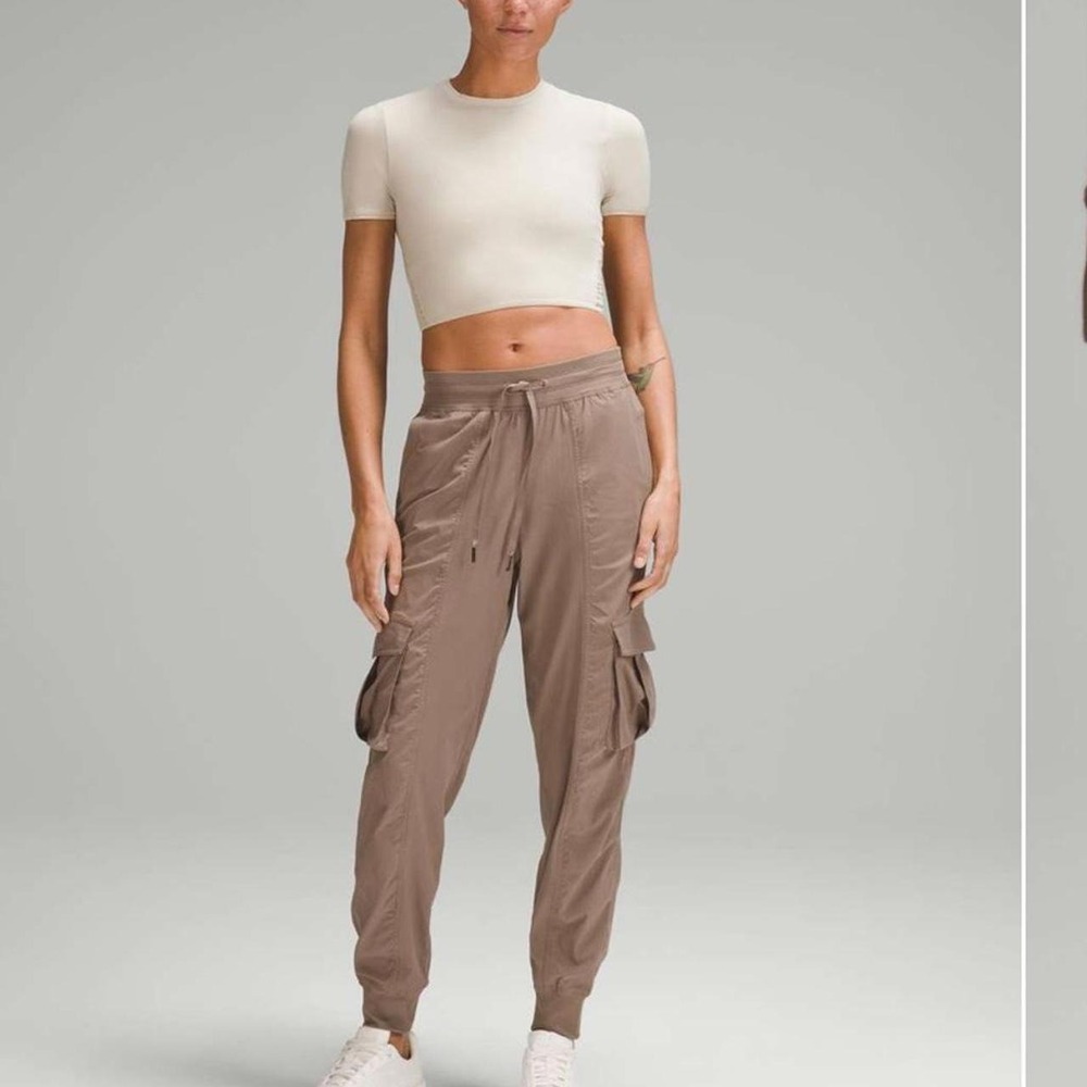 Lululemon Dance Studio Relaxed Cargo Jogger Women Small Brown Ribbed LW5GICS